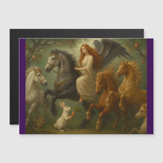 Fairytale Horses and Angels Magnetic Card (正面/裏面)