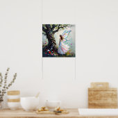 Fairytale Inspired Fairy and Whimsical Tree ポスター (キッチン)