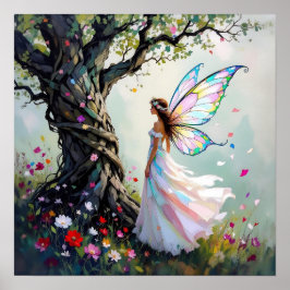 Fairytale Inspired Fairy and Whimsical Tree ポスター
