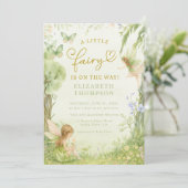 fairytale mushroom forest baby shower girl 招待状 (スタンド正面)