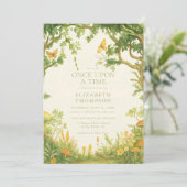 fairytale mushroom forest baby shower girl 招待状 (スタンド正面)