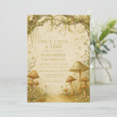 fairytale mushroom forest baby shower girl 招待状 (スタンド正面)