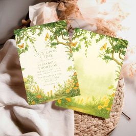 fairytale mushroom forest baby shower girl 招待状