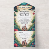 Fairytale Once Upon A Time Castle Woodland Wedding オールインワン招待状 (内側)