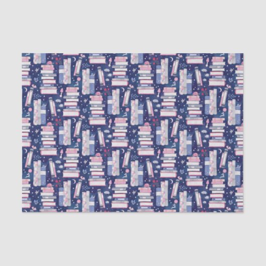 Fairytale Pile of Books Blue  薄葉紙 (正面)