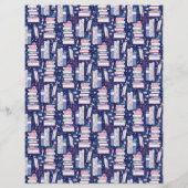 Fairytale Pile of Books Blue Scrapbook Paper (裏面)