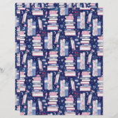 Fairytale Pile of Books Blue Scrapbook Paper (正面/裏面)