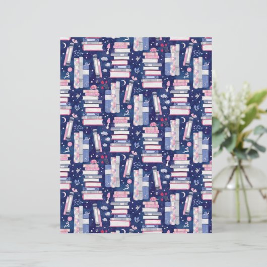 Fairytale Pile of Books Blue Scrapbook Paper (スタンド正面)