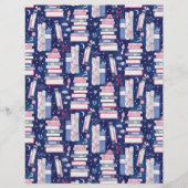 Fairytale Pile of Books Blue Scrapbook Paper (正面)