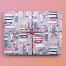 Fairytale Pile of Books Gray ラッピングペーパー