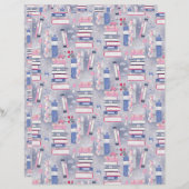 Fairytale Pile of Books Gray Scrapbook Paper (正面/裏面)