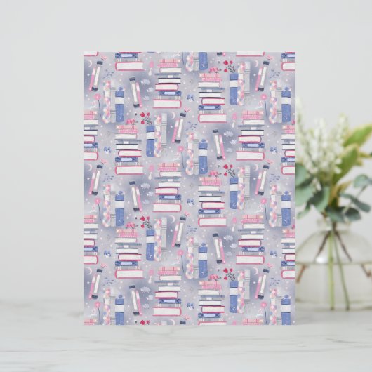 Fairytale Pile of Books Gray Scrapbook Paper (スタンド正面)