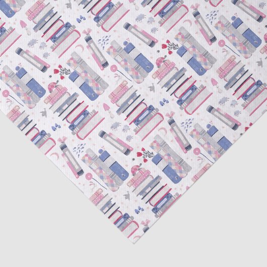 Fairytale Pile of Books Gray White 薄葉紙 (詳細)