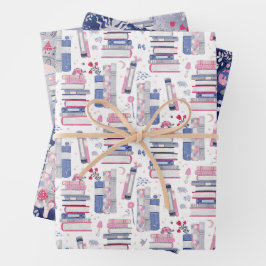 Fairytale Pile of Books Set of Three ラッピングペーパーシート