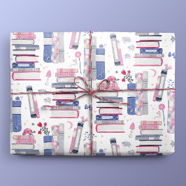 Fairytale Pile of Books White ラッピングペーパー