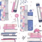 Fairytale Pile of Books White ラッピングペーパー