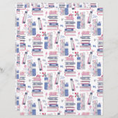 Fairytale Pile of Books White Scrapbook Paper (正面/裏面)