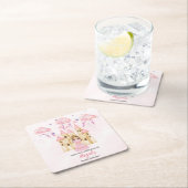 Fairytale Pink Castle Princess All Ages Birthday スクエアペーパーコースター (インサイチュ)