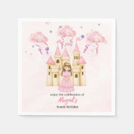 Fairytale Pink Castle Princess All Ages Birthday スタンダードカクテルナプキン