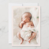 Fairytale Pink Flowers and Crest | Photo Baptism 招待状 (裏面)