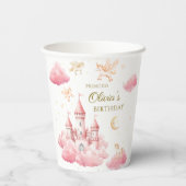Fairytale Pink Unicorn Girl Birthday 紙コップ (裏面)