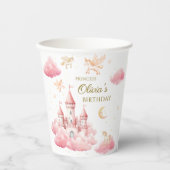 Fairytale Pink Unicorn Girl Birthday 紙コップ (正面)