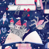 Fairytale Pop Up Book Castle Blue ラッピングペーパー