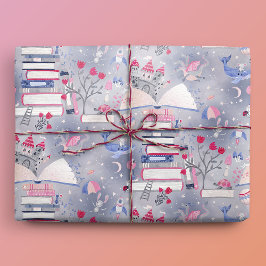 Fairytale Pop Up Book Castle Gray ラッピングペーパー