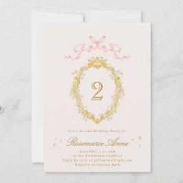 Fairytale Princess Number Girl Birthday Party 招待状