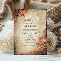 Fairytale Red Roses Wedding Invitation