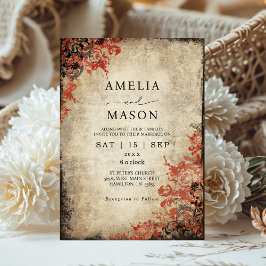 Fairytale Red Roses Wedding Invitation 招待状