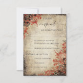 Fairytale Red Roses Wedding RSVPレスポンスカード 出欠カード (正面)