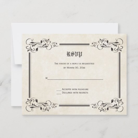 Fairytale RSVP応答カード 出欠カード (正面)