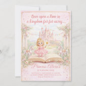 Fairytale Storybook Princess First Birthday  招待状 (正面)