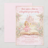 Fairytale Storybook Princess First Birthday  招待状 (正面/裏面)