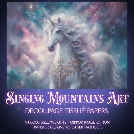 Fairytale Unicorn & Galaxy Craft Decoupage  薄葉紙