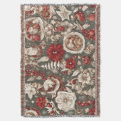 fairytale whimsical Christmas decorations, flowers スローブランケット (正面縦)