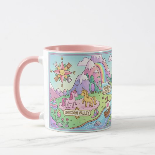 Fairytale World Map Magical Fantasy Kids Mug マグカップ (左)