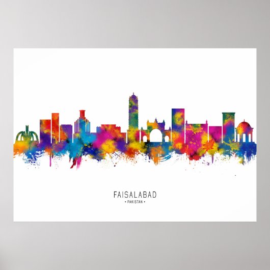 Faisalabad Pakistan Skyline ポスター (正面)