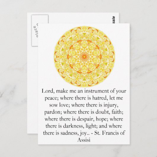 FAITHについてアッシジの聖フランシス ポストカード (正面/裏面)