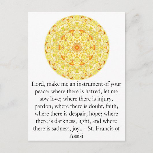 FAITHについてアッシジの聖フランシス ポストカード (正面)