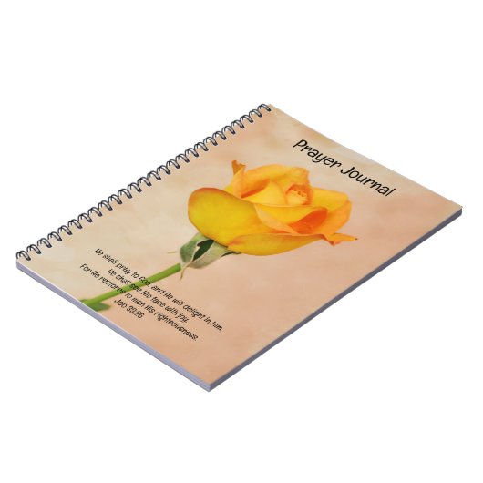 Faithゴールデンオレンジバラアート祈りの言葉ジャーナル ノートブック (左側)