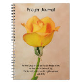 Faithゴールデンオレンジバラアート祈りの言葉ジャーナル ノートブック (正面)