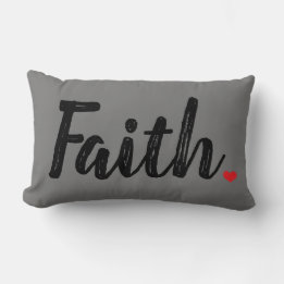 FAITHテクスチャー赤いハート腰枕 ランバークッション