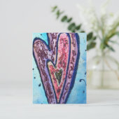 Faithハート絵画のカスタムアートポストカード ポストカード (スタンド正面)