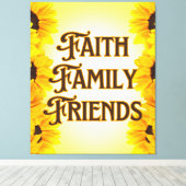 Faithファミリーフレンズフローラウォールアート キャンバスプリント (インサイチュ (ウッドフロア))