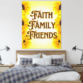 Faithファミリーフレンズフローラウォールアート キャンバスプリント (インサイチュ (寝室))