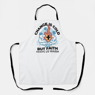 Faith 保 Us Warm - Upifting Winter Artwork エプロン