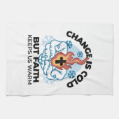 Faith 保 Us Warm - Upifting Winter Artwork キッチンタオル (横)