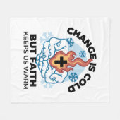 Faith 保 Us Warm - Upifting Winter Artwork フリースブランケット (正面(横))